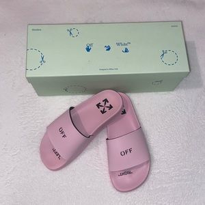 New Pink Off White Women Slippers
